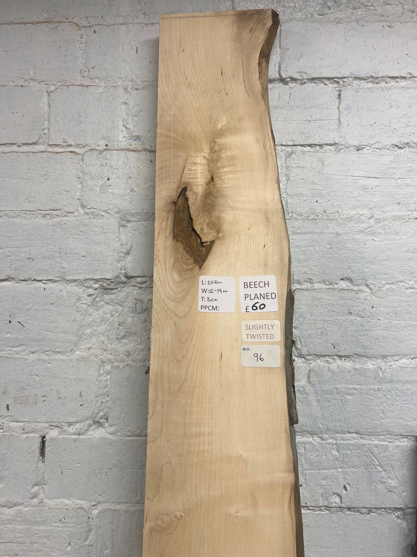 Beech No 96 - 2020x120-190x30mm Planed