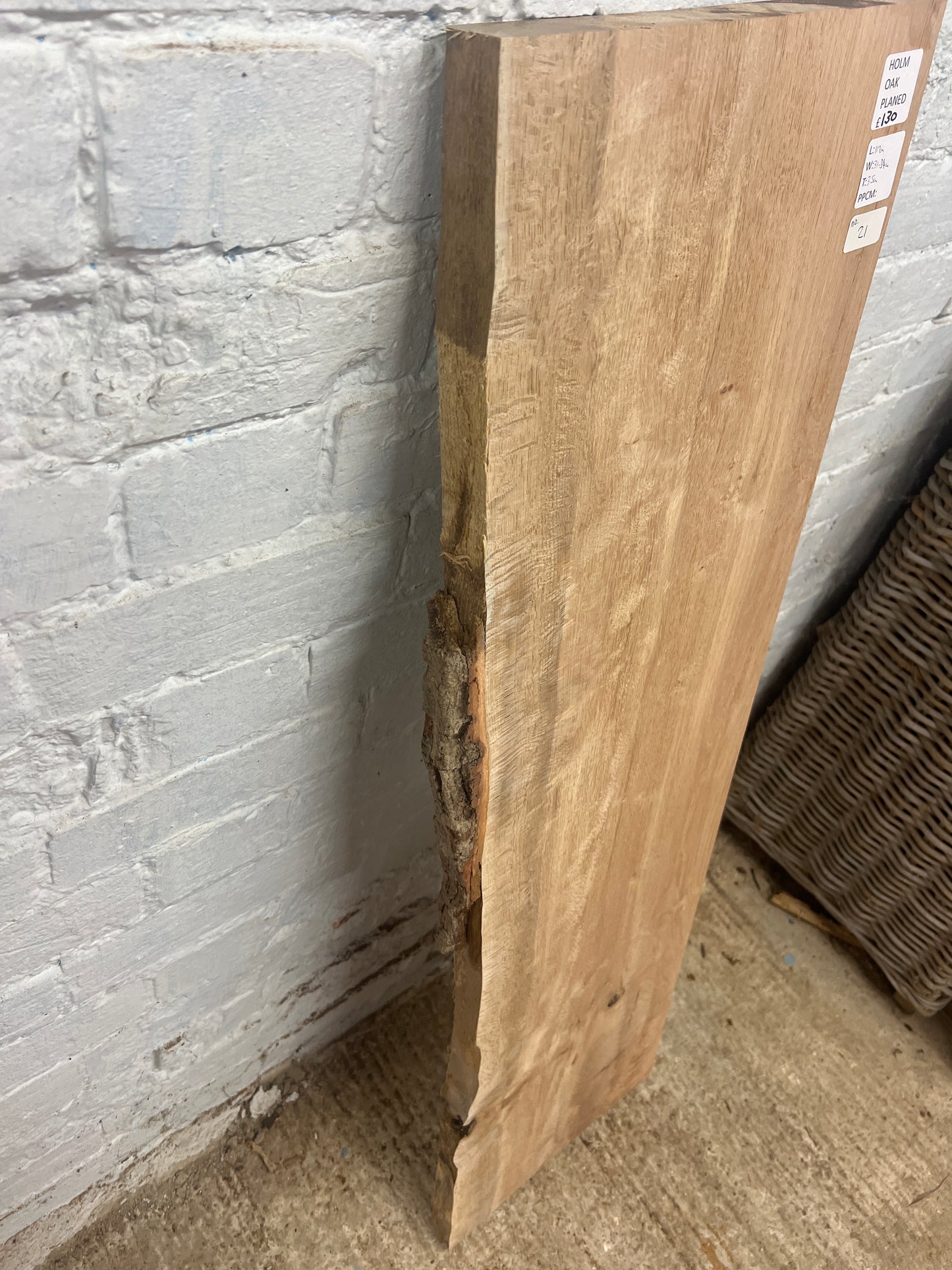 Holm Oak No 21 - 1170x310-340x35mm Planed