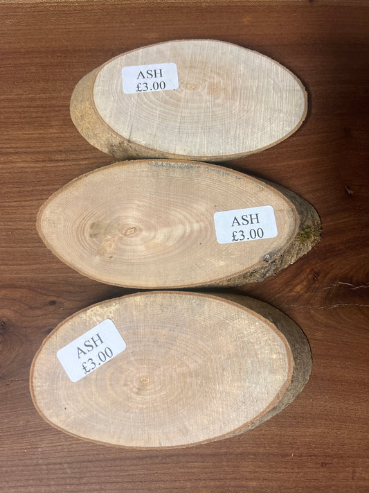 Ash rounds £3 - 170x90x15mm Sawn