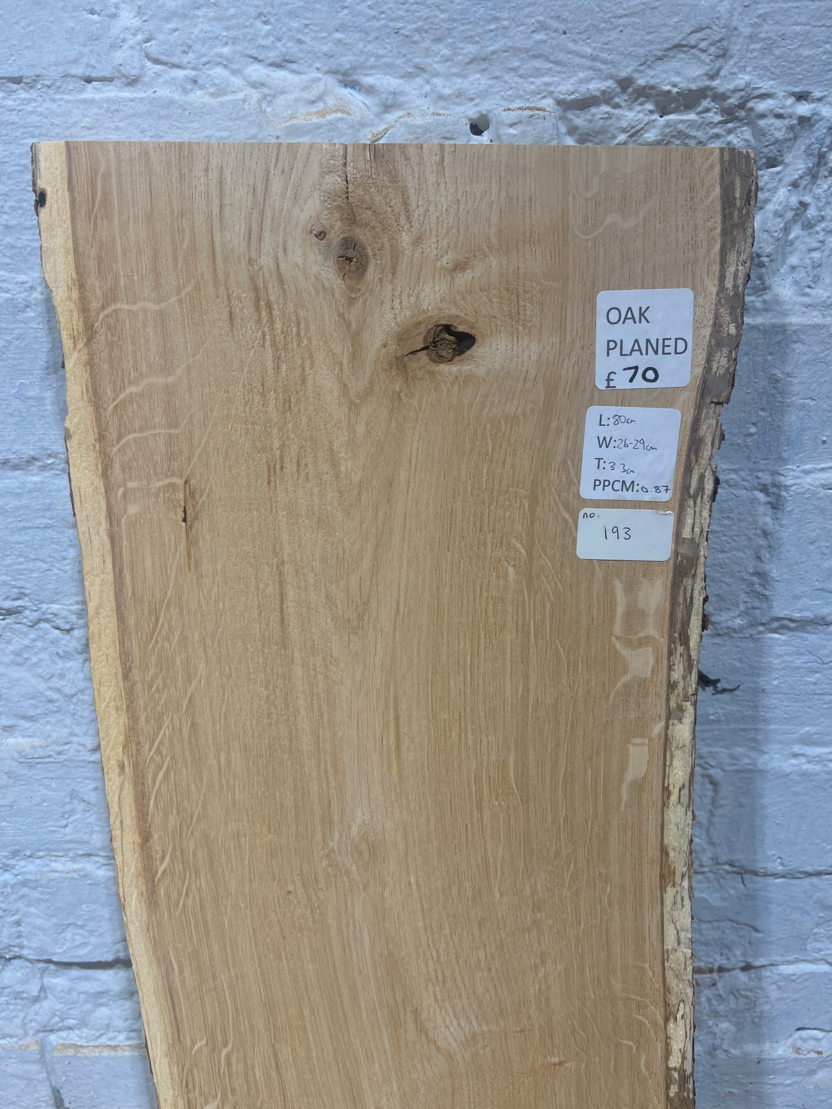 Oak No 193 - 800x260-290x33mm Planed