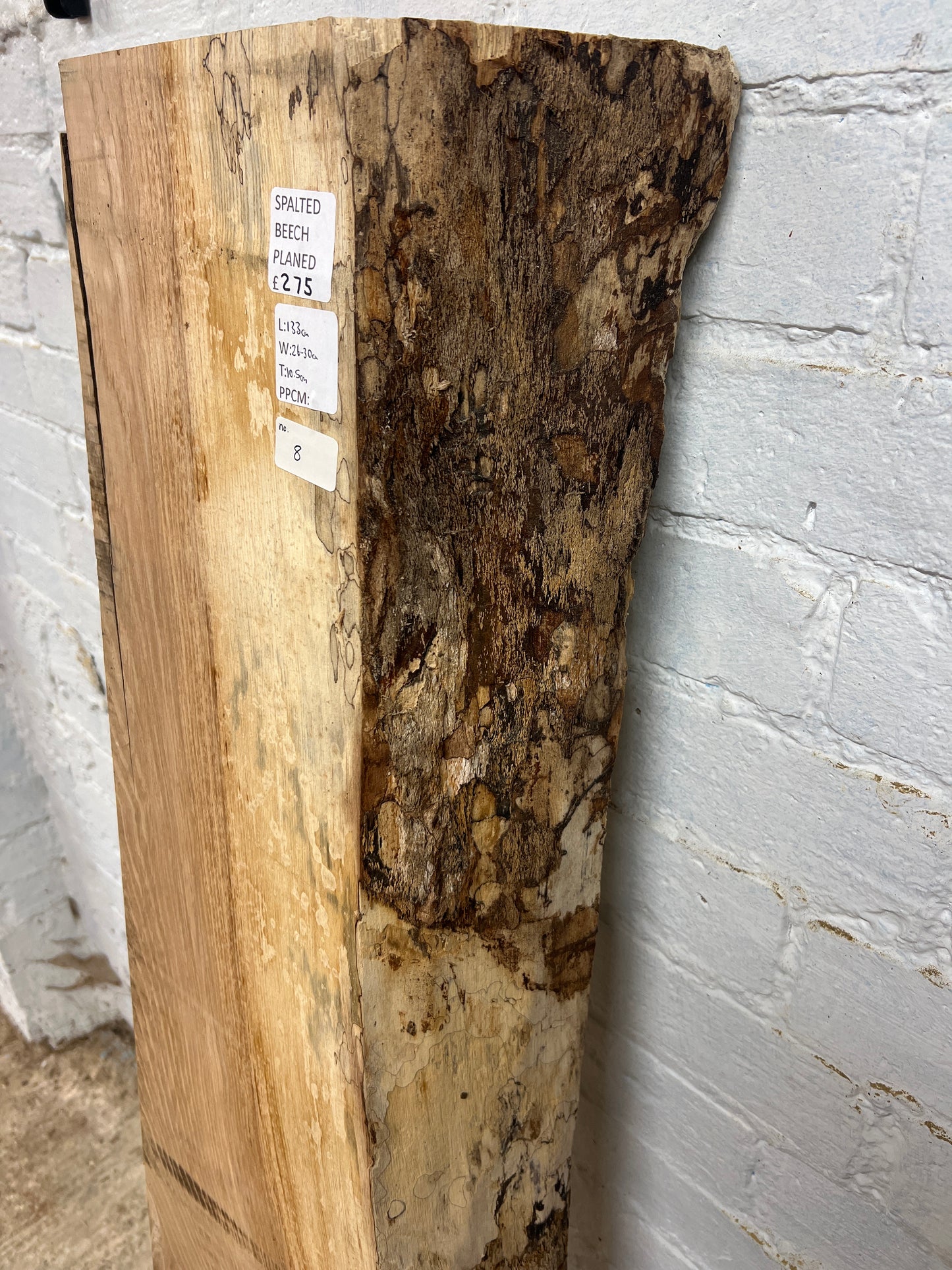 Spalted Beech No 8 - 1330x260-300x105mm Planed