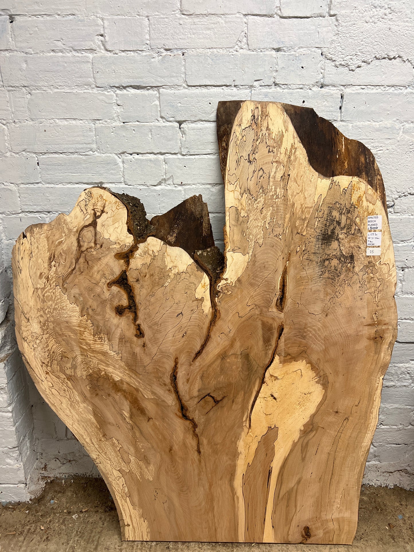 Spalted Beech No 25 - 1295x710-1040x40mm Planed