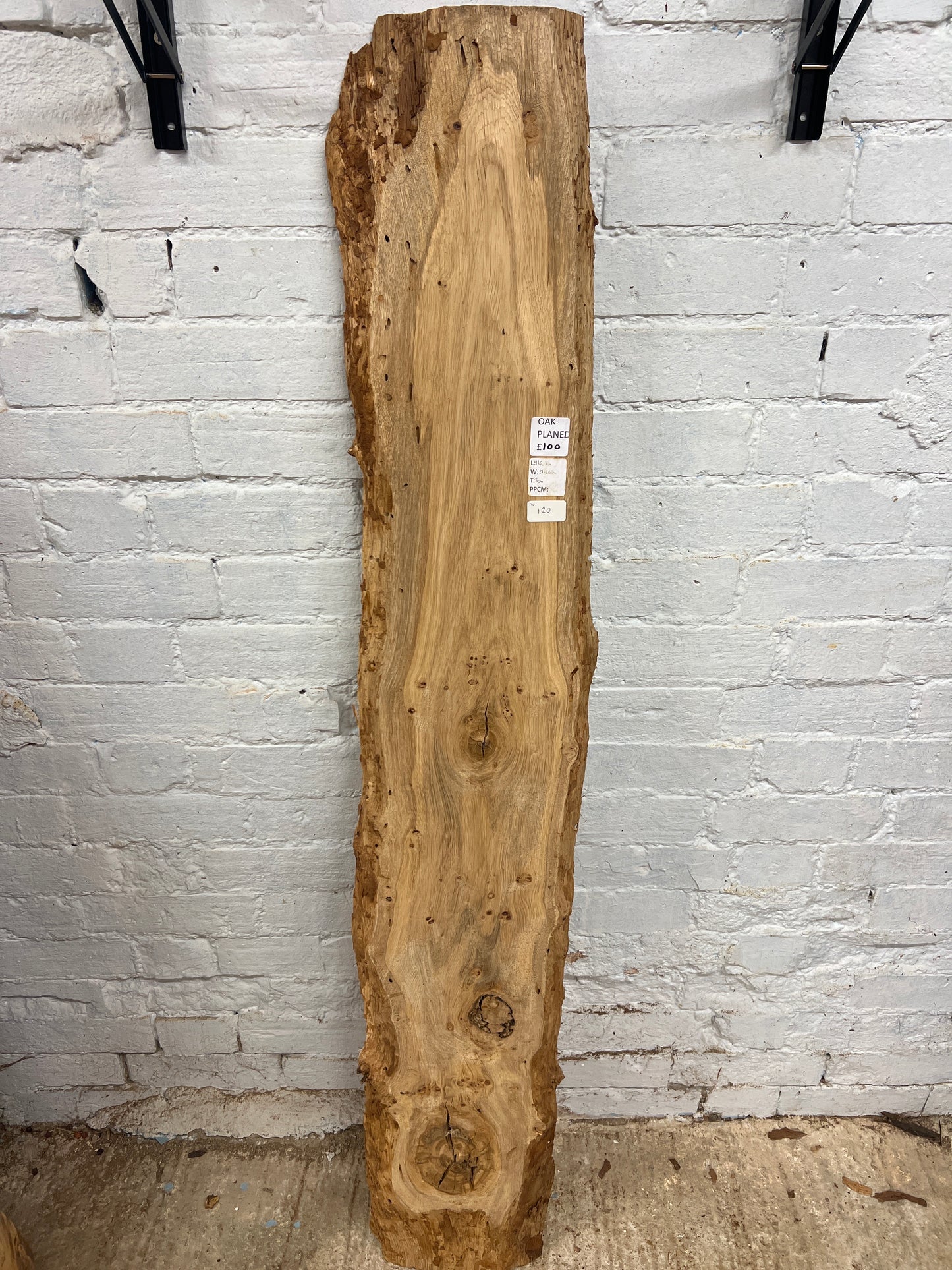 Oak No 120 - 1485x210-260x30mm Planed