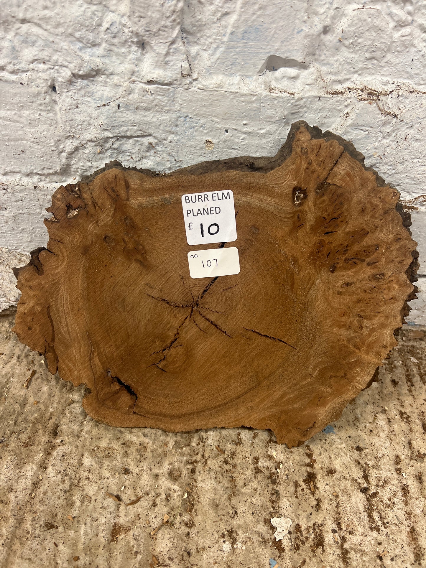 Burr Elm No 107 - 310x200x30mm Sawn