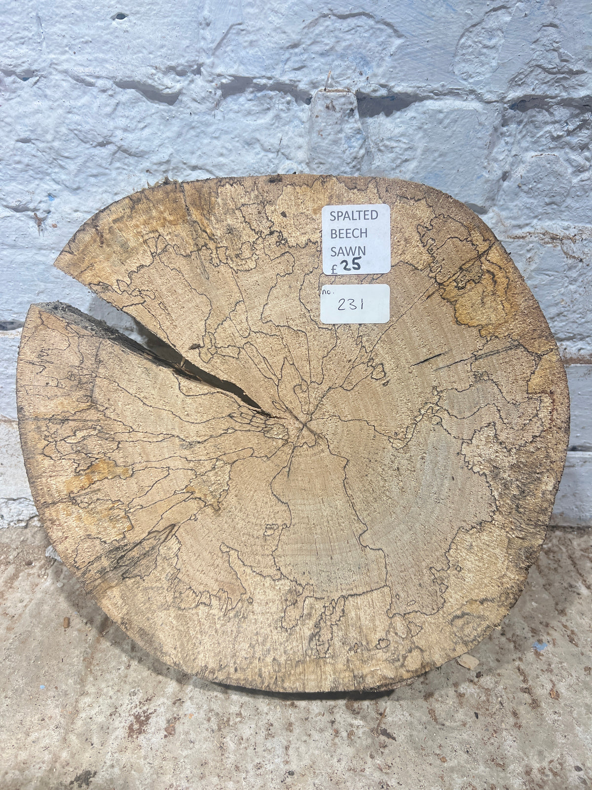 Spalted Beech Round No 231 - 290x300x50mm Sawn