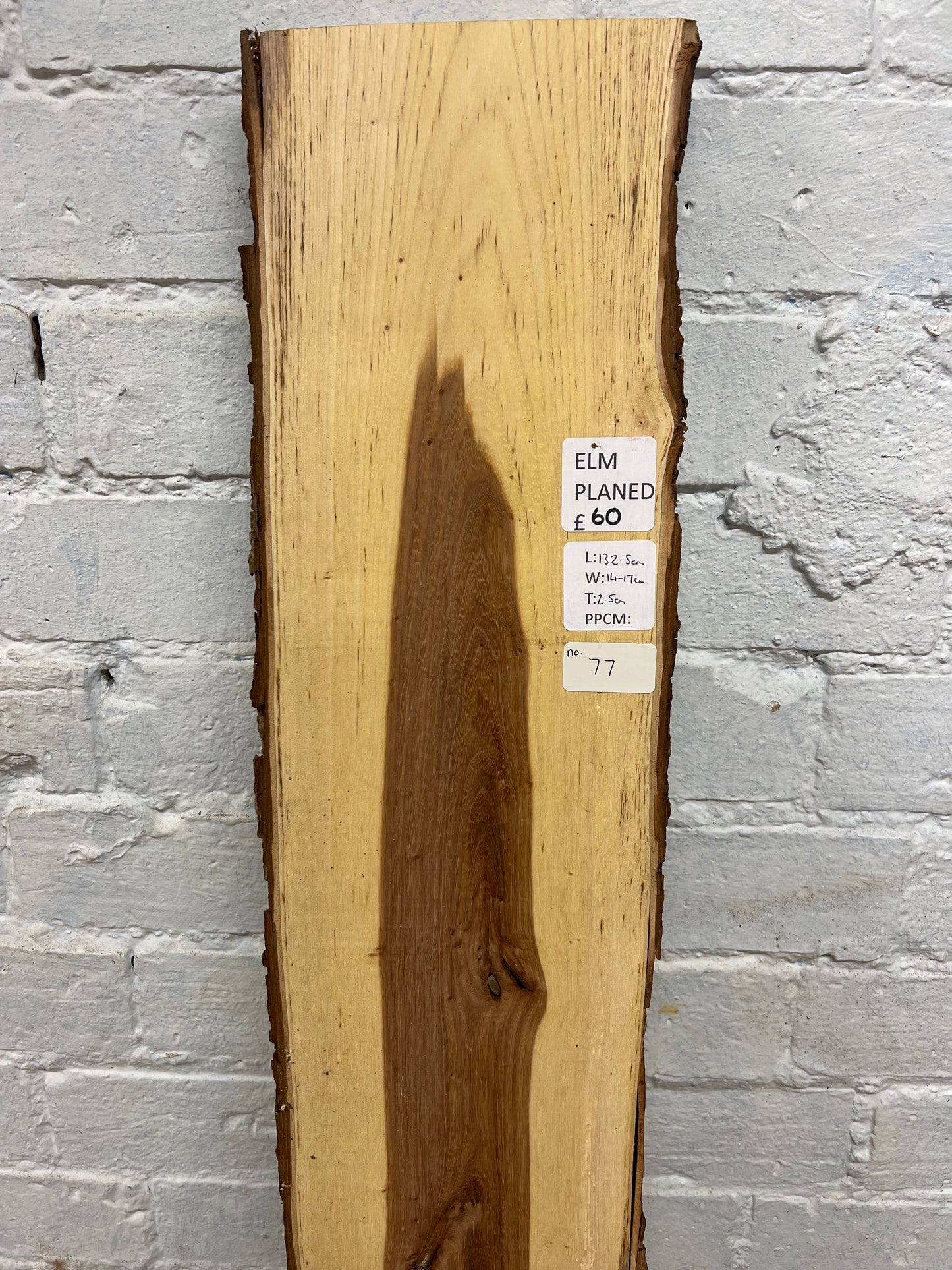 Elm No 77 - 1325x140-170x25mm Planed