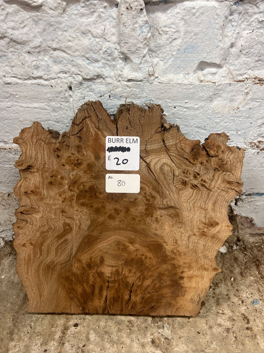 Burr Elm No 80 - 230x230x33mm Sawn