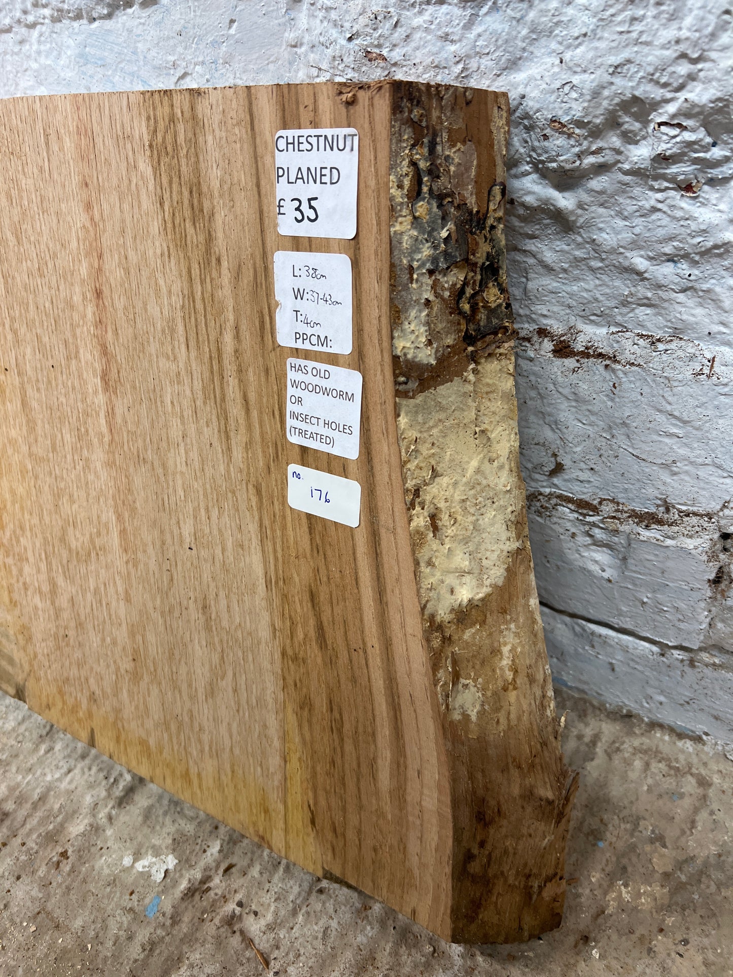 Chestnut No 176 - 380x370-430x40mm Planed