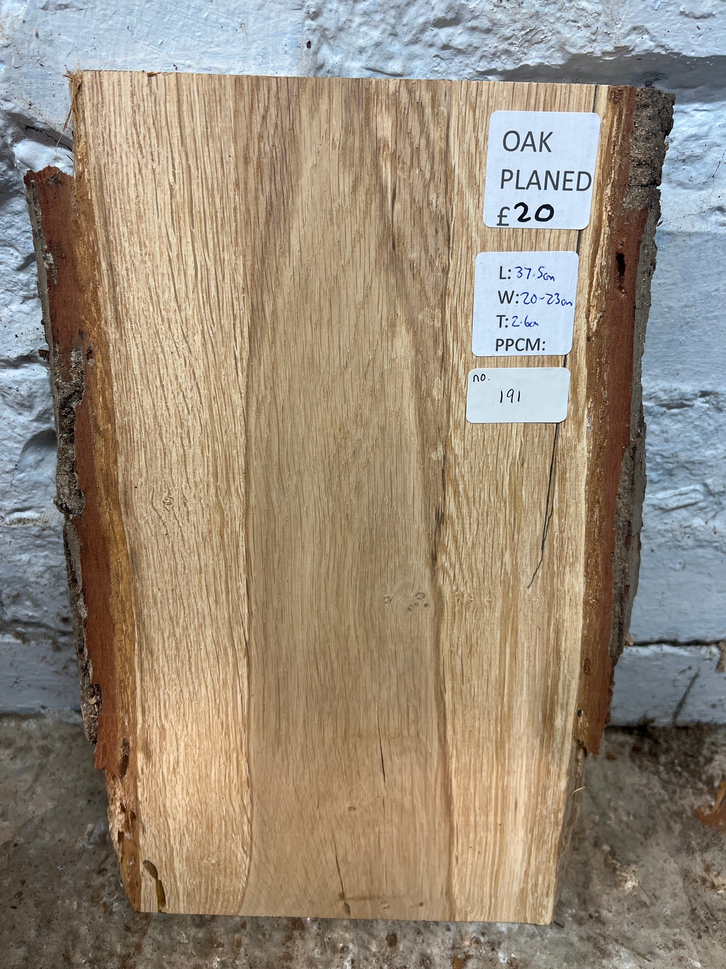 Oak No 191 - 375x200-230x26mm Planed
