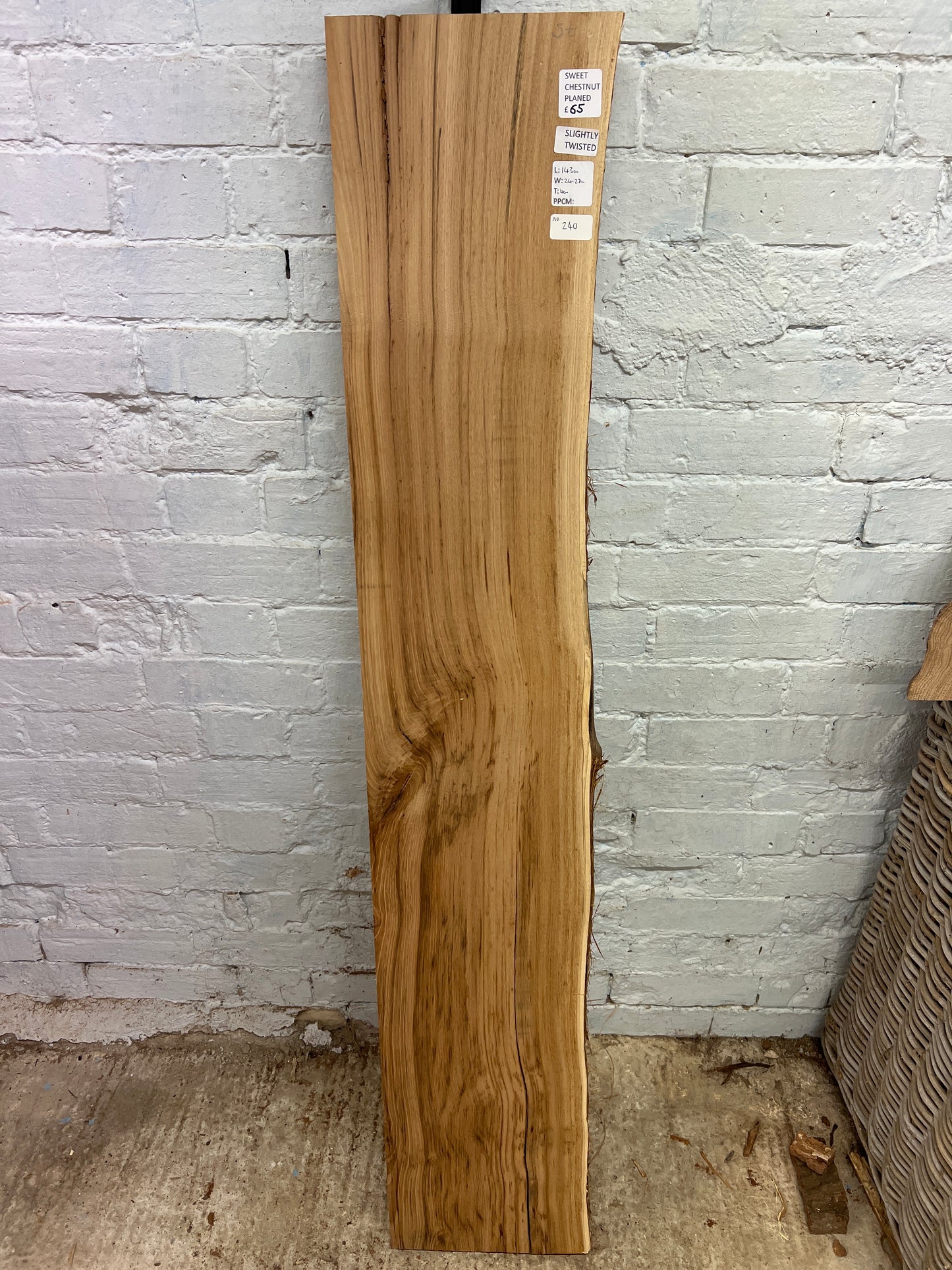 Sweet Chestnut No 240 - 1430x240-270x40mm Planed