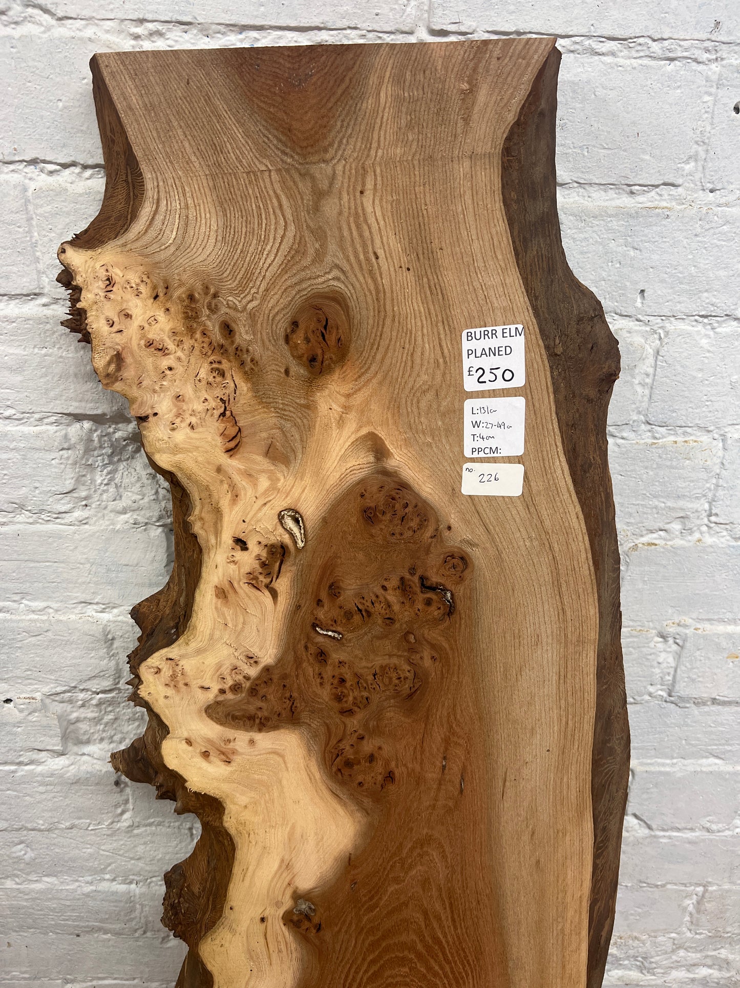 Burr Elm No 226 - 1310x270-490x40mm Planed