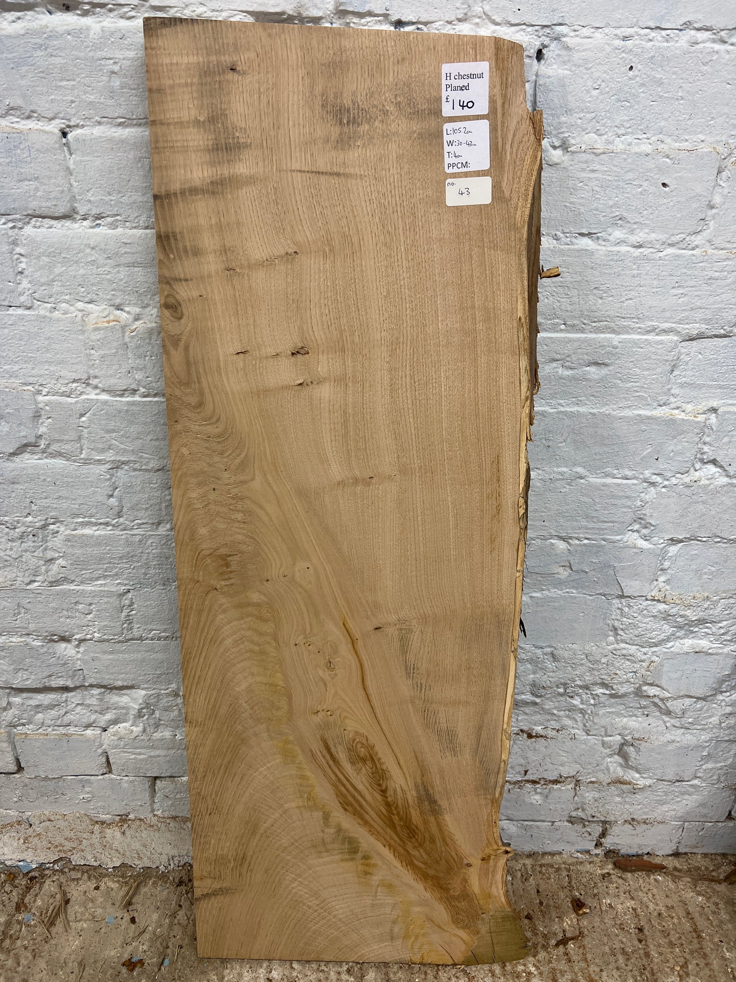 Chestnut No 43 - 1052x300-430x40mm Planed