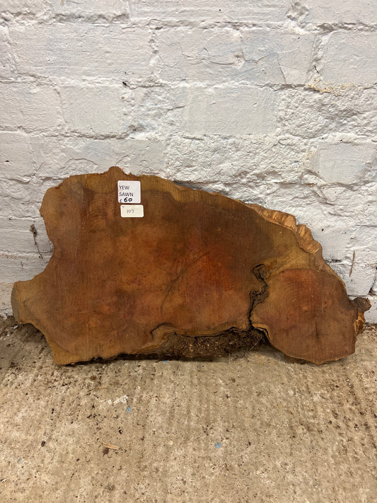 Yew No 107 - 340x620x40mm Sawn