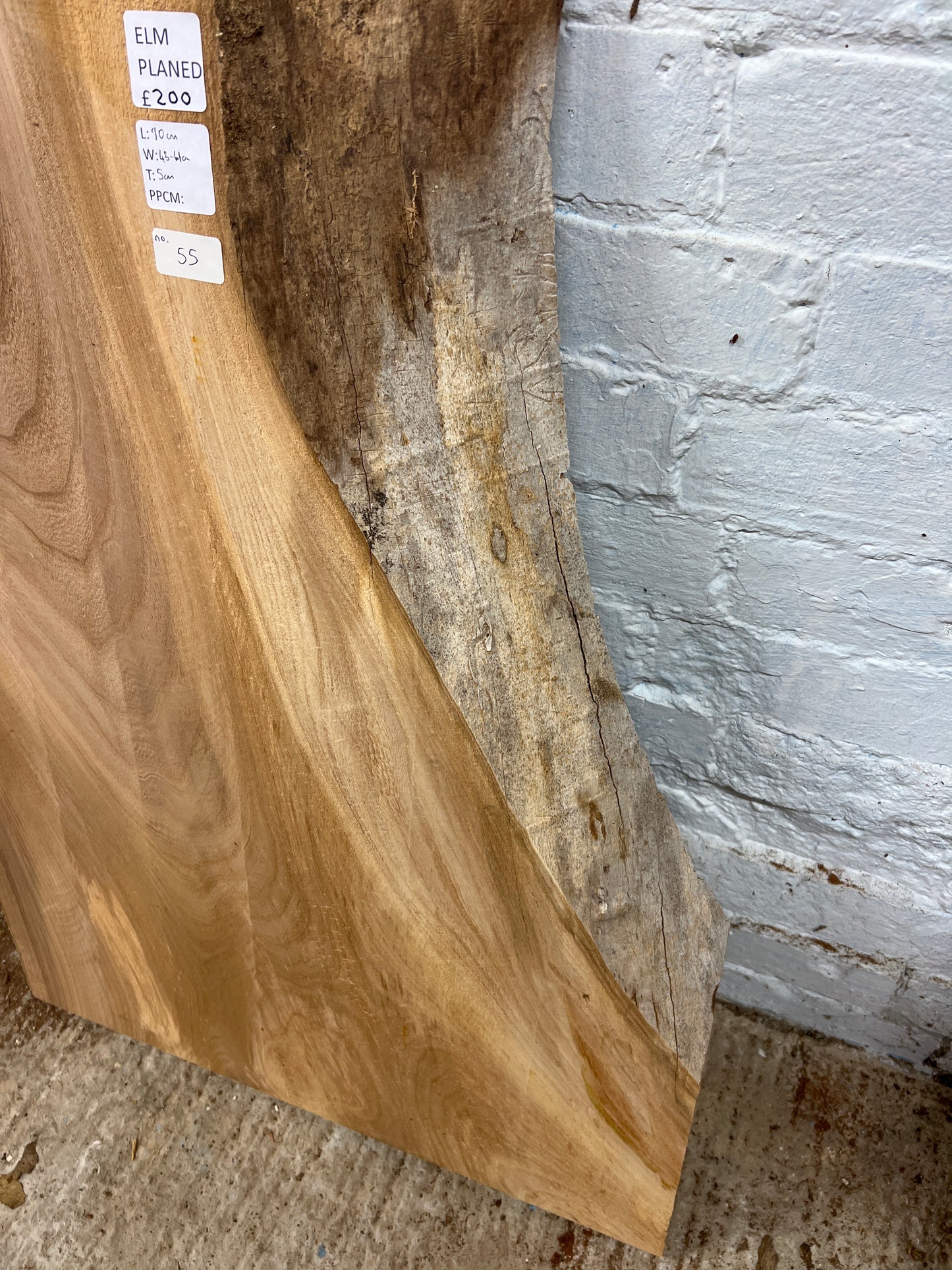Elm No 55 - 900x430-610x50mm Planed
