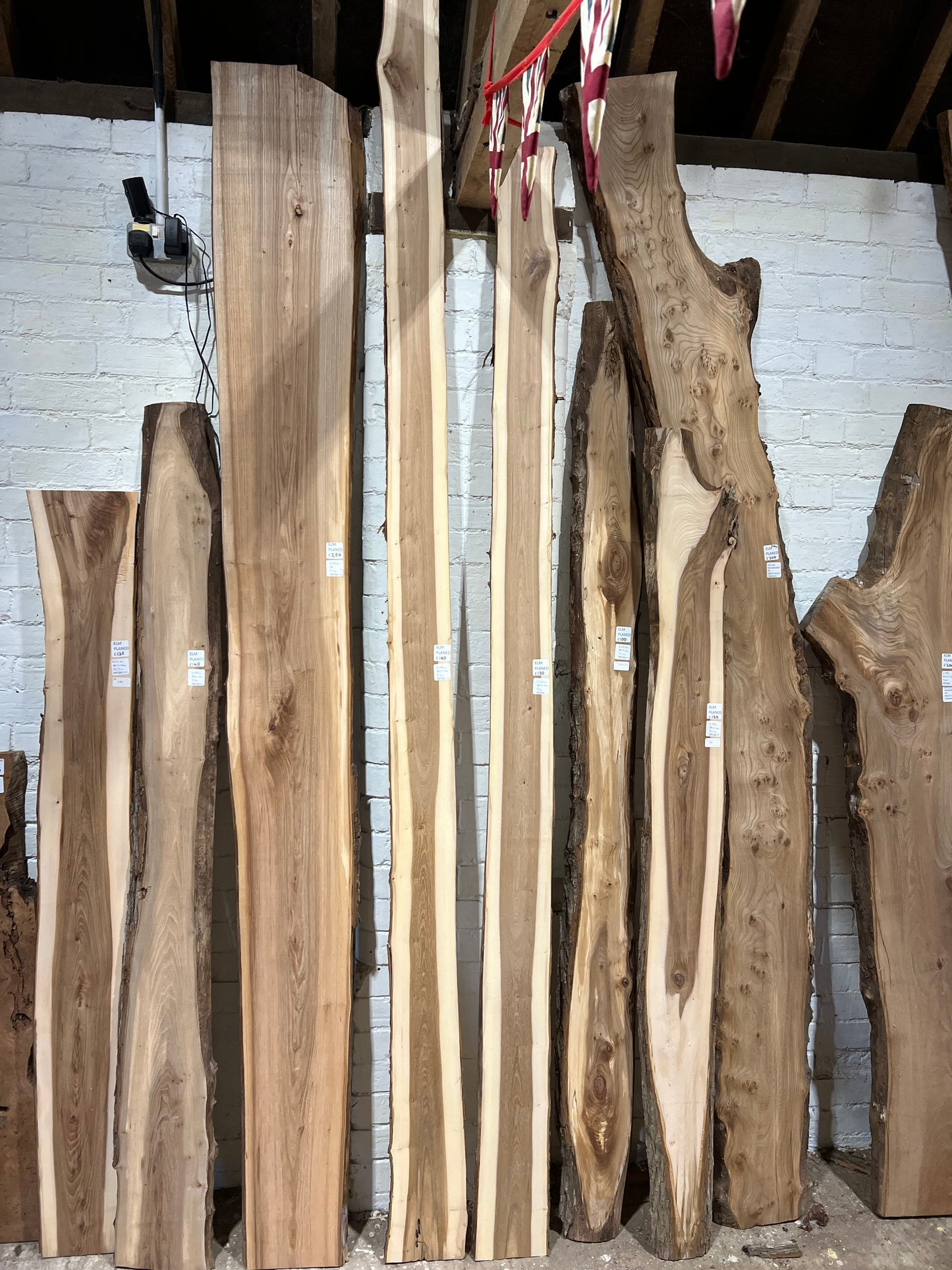 Planed Elm Boards - 2500mm+