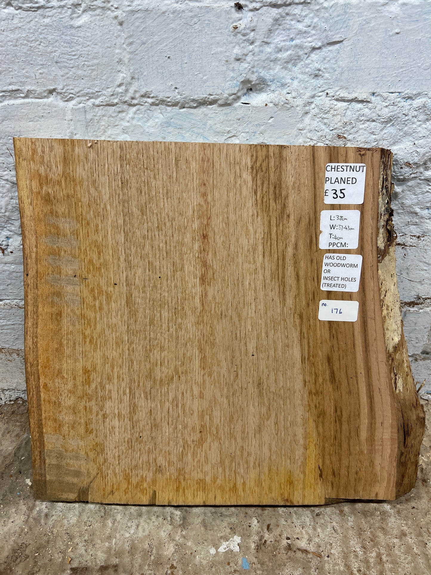 Chestnut No 176 - 380x370-430x40mm Planed