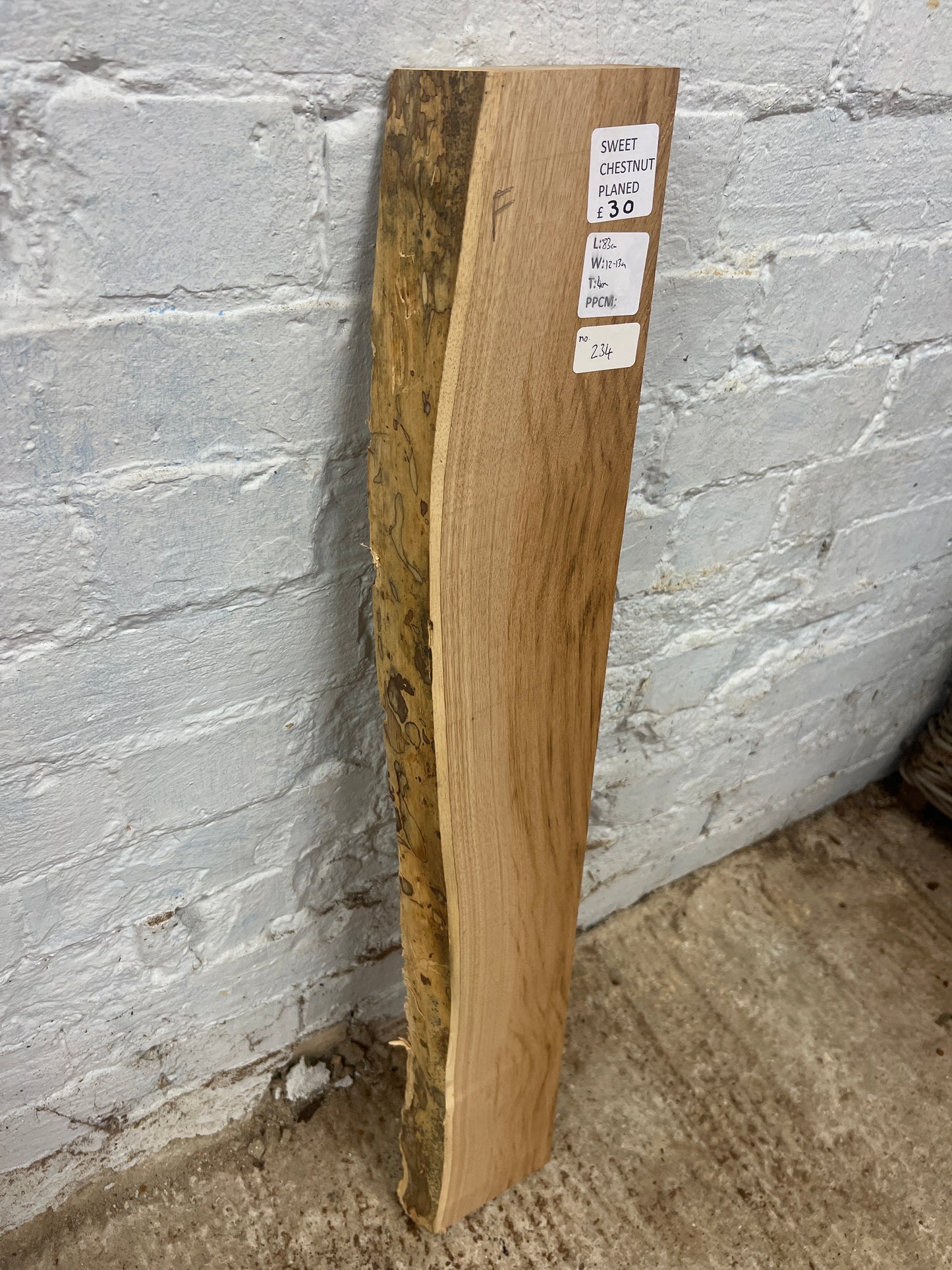 Sweet Chestnut No 234 - 830x120-130x40mm Planed