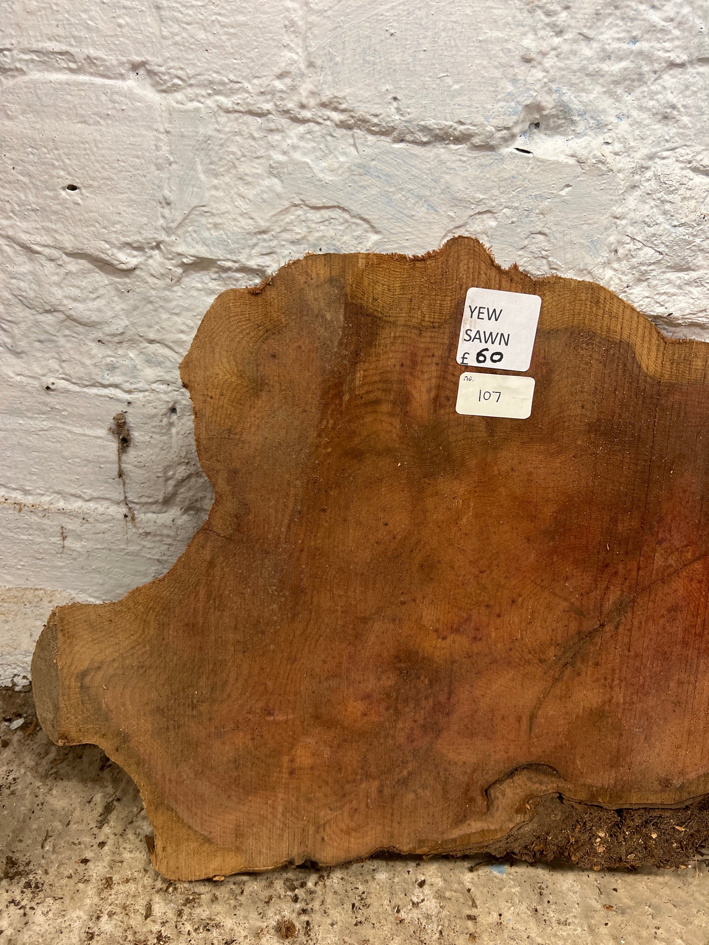 Yew No 107 - 340x620x40mm Sawn