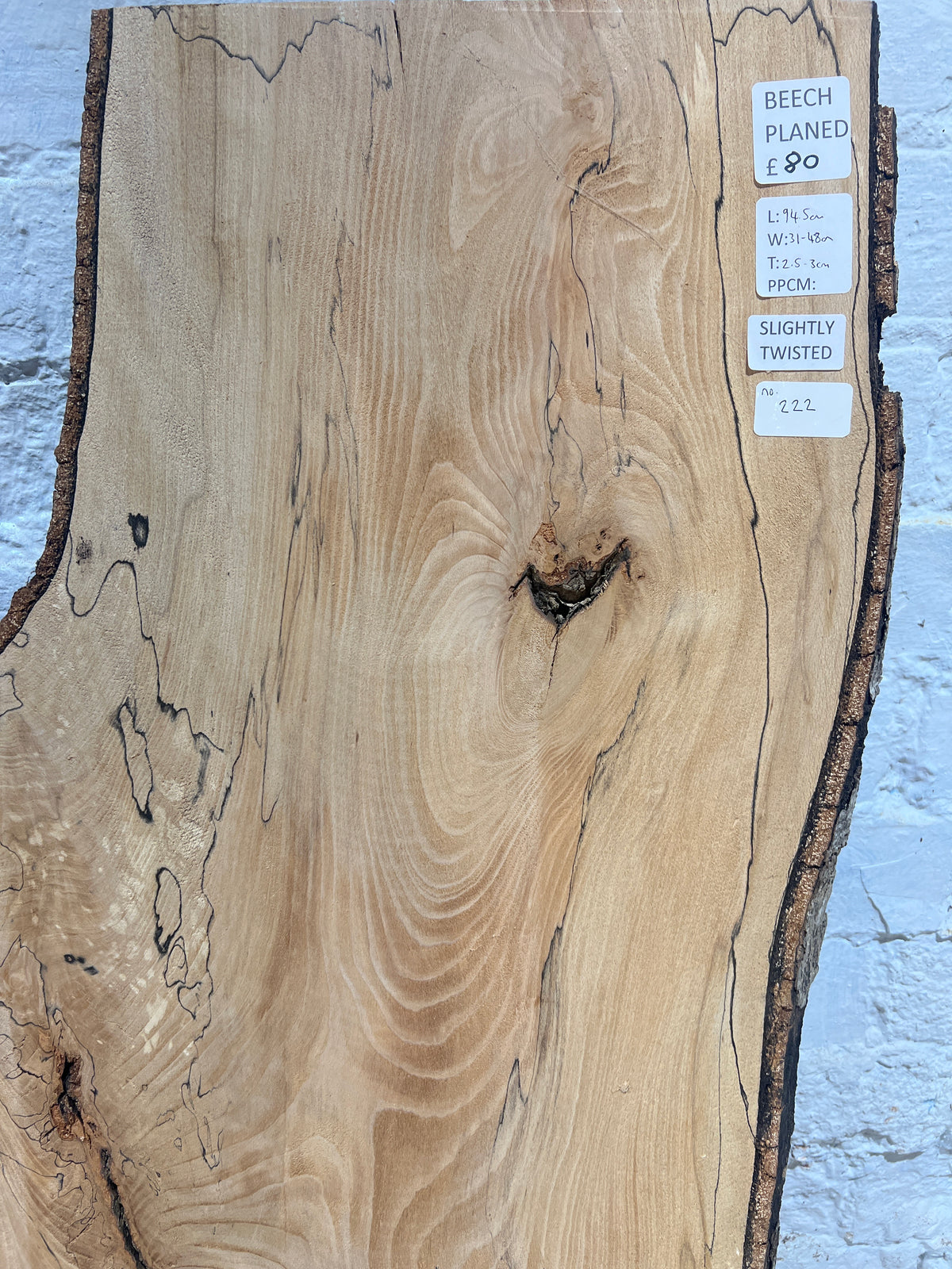 Beech No 222 - 945x310-480x25-30mm Planed