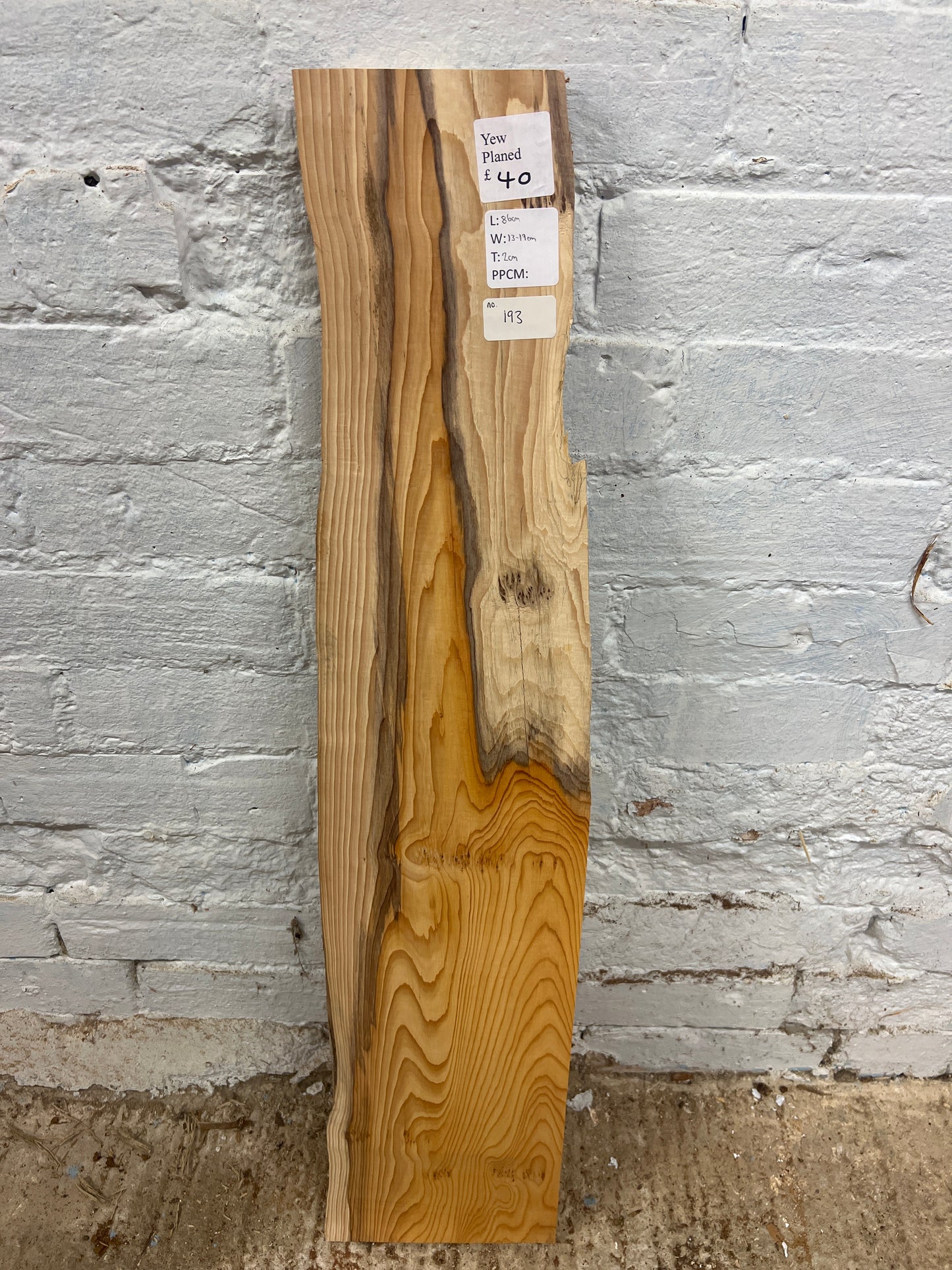 Yew No 193 - 860x130-190x20mm Planed