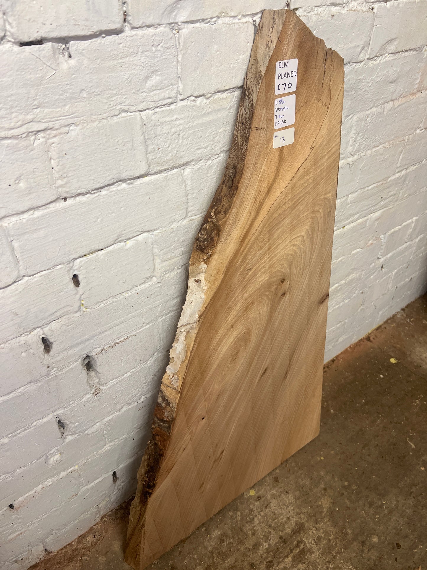 Elm No 13 - 890x190-510x40mm Planed