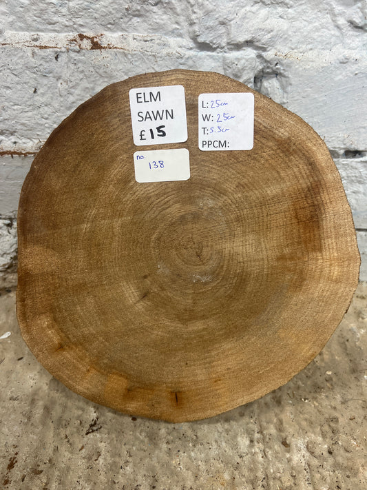 Elm No 138 -250x250x55mm Sawn