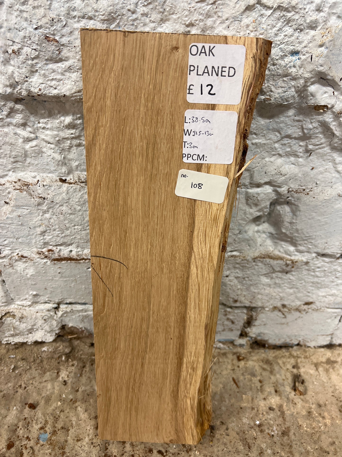 Oak No 108 - 385x115-130x30mm Planed