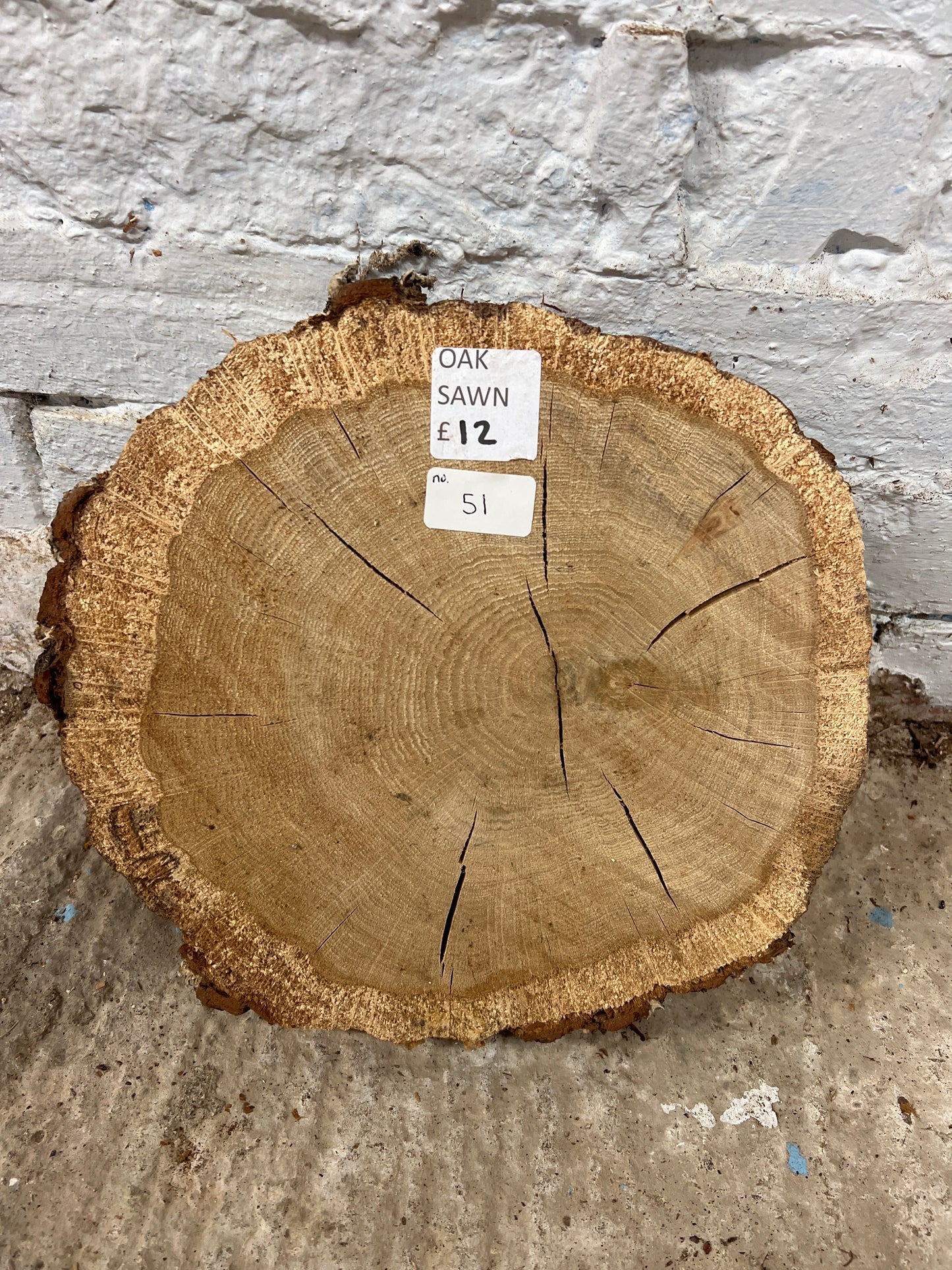 Oak Round No 51 - 310x280x45mm Sawn