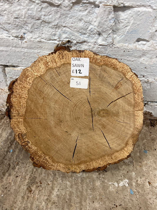 Oak Round No 51 - 310x280x45mm Sawn