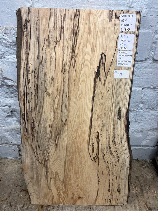 Spalted Ash No 47 - 542x300-330x30mm Planed