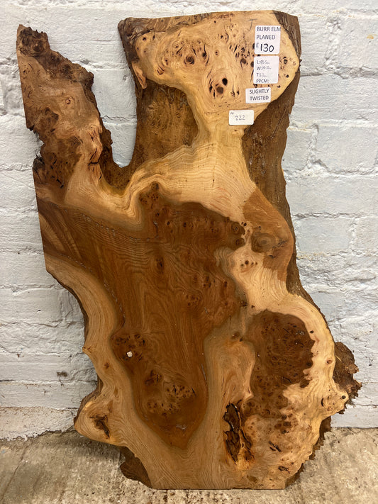 Burr Elm No 222 - 885x380-550x33mm Planed