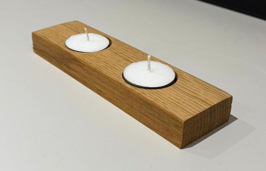 English Oak - 2 tea light holder