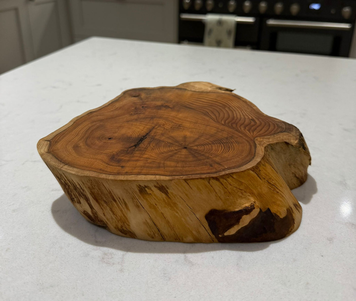 Solid English Yew Hand Made Kitchen table centrepiece Board Natural live edges