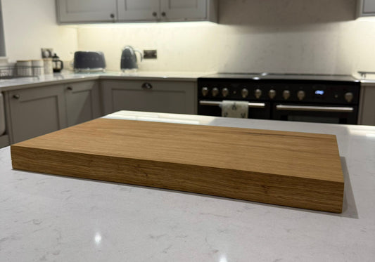 English Oak Hand Made Kitchen Chopping Serving Board with Straight Edges