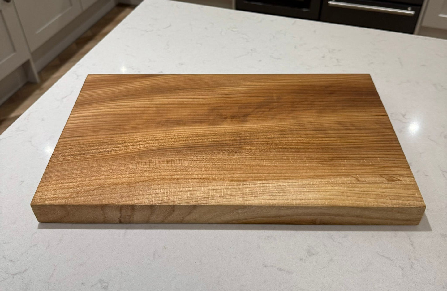English Elm Hand Made Kitchen Chopping Serving Board with Straight Edges