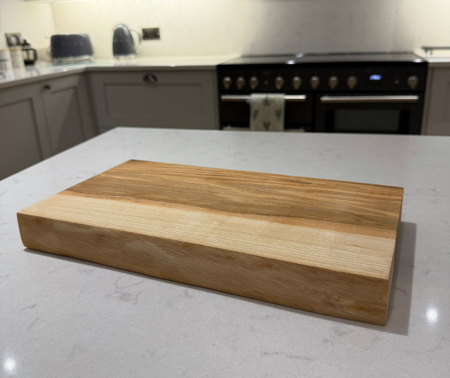 Black Ash Hand Made Kitchen Chopping Serving Board with One Natural Edge
