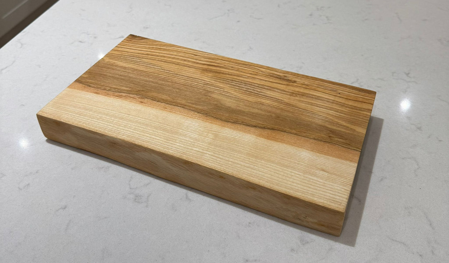 Black Ash Hand Made Kitchen Chopping Serving Board with One Natural Edge