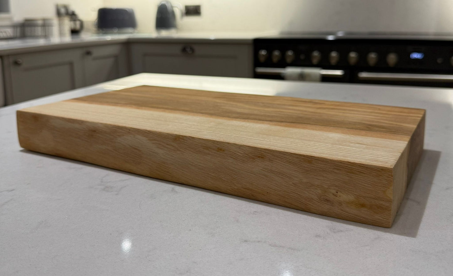 Black Ash Hand Made Kitchen Chopping Serving Board with One Natural Edge