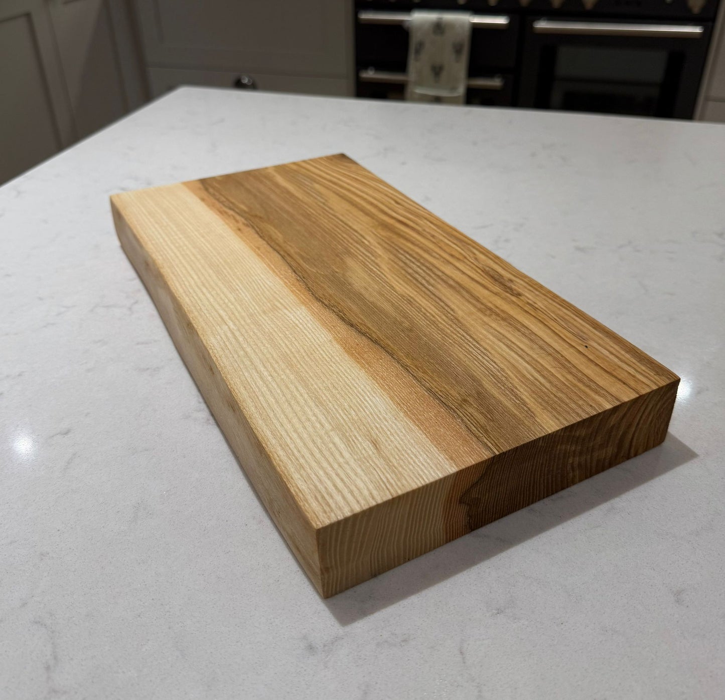 Black Ash Hand Made Kitchen Chopping Serving Board with One Natural Edge